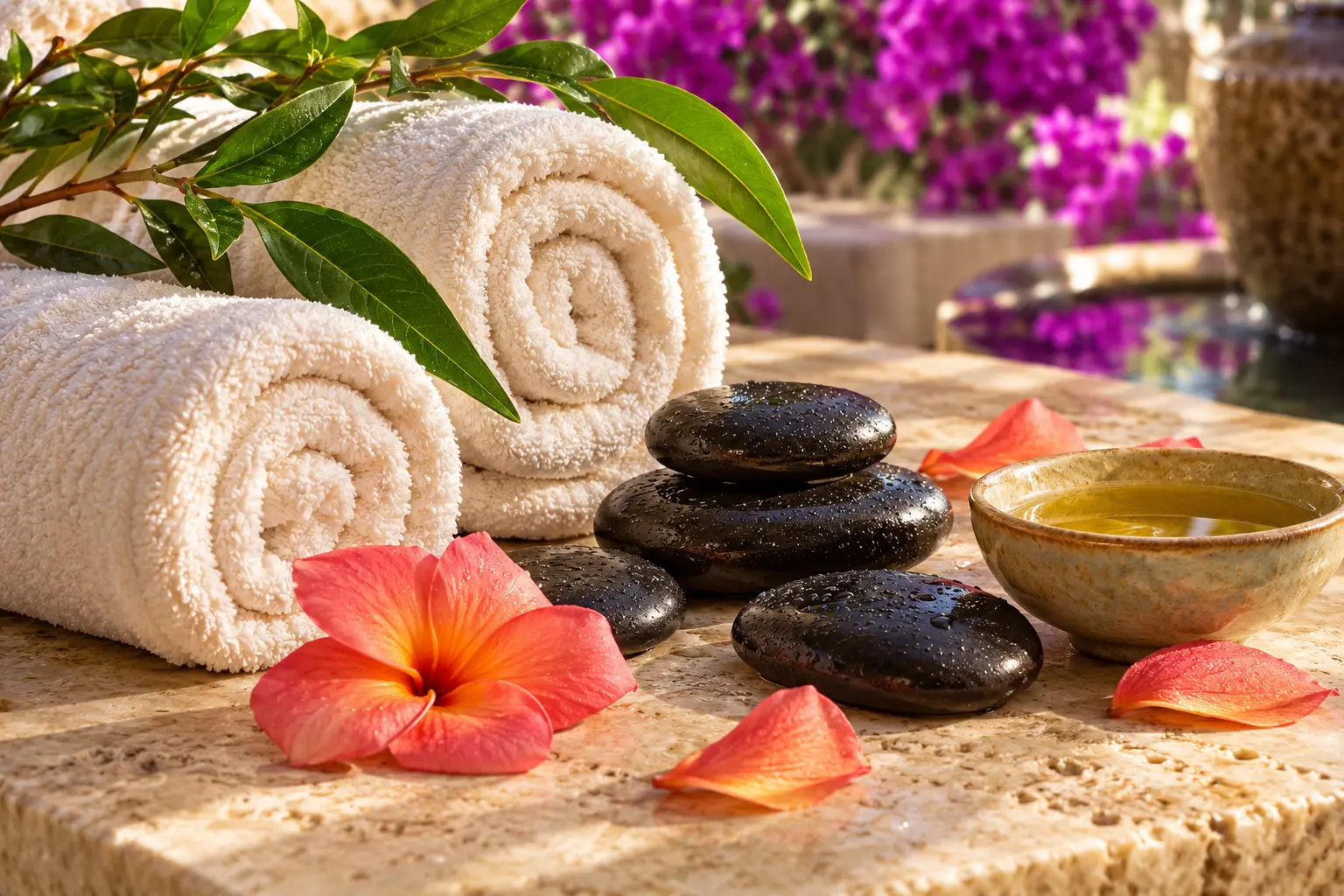 Sanal spa odasının dekor detayları